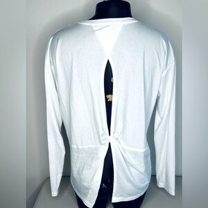 Athleta White Long Sleeve Tee